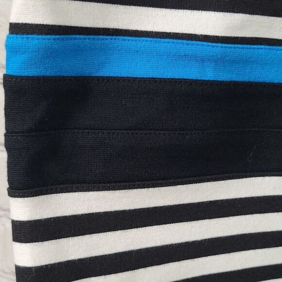 Express Black Striped Stretch Bodycon Mini Skirt Side Zip Pencil Short Fitted - Picture 3 of 7